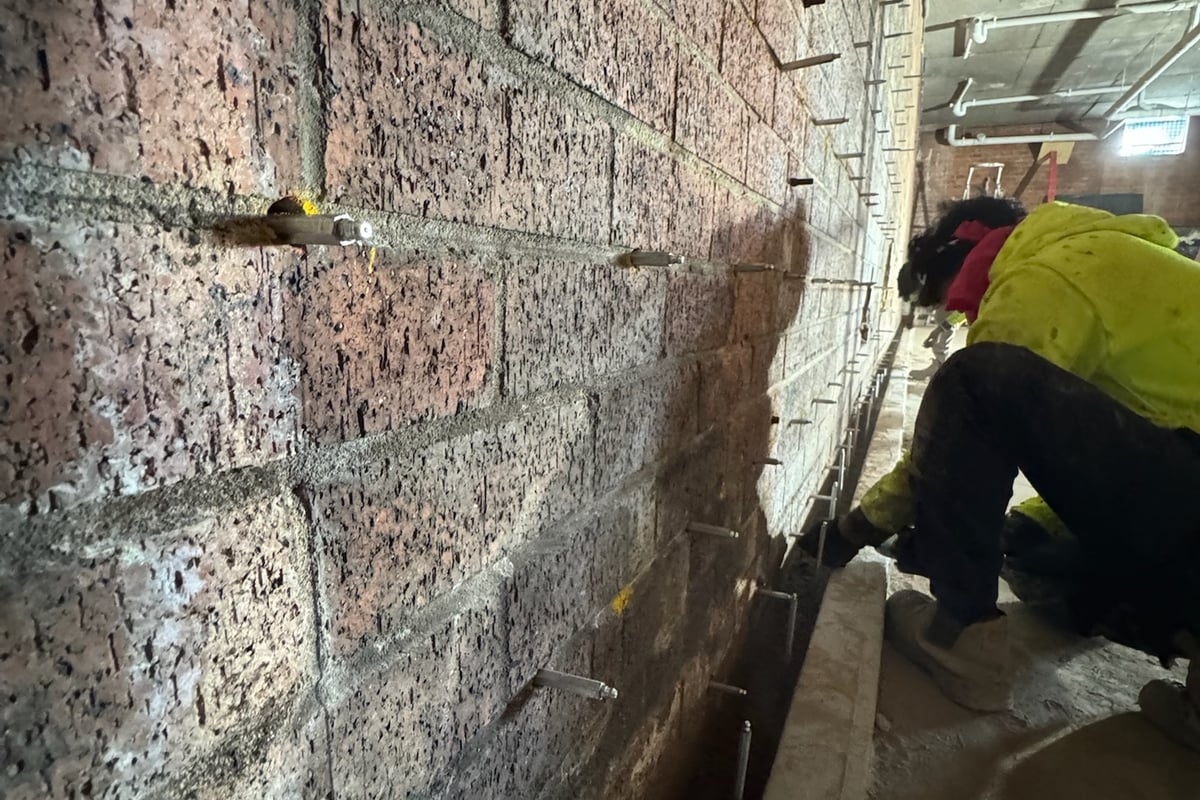 Precision drill entry points preparation for polyurethane resin injection