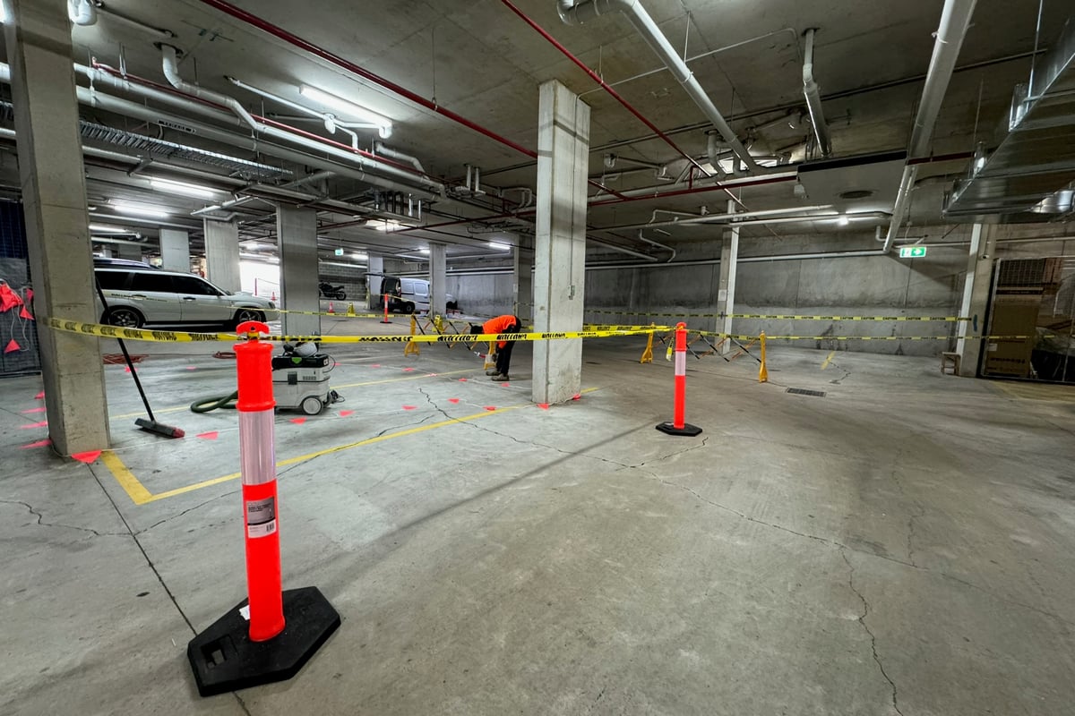 Initial structural assessment documenting slab crack patterns at Waitara residence